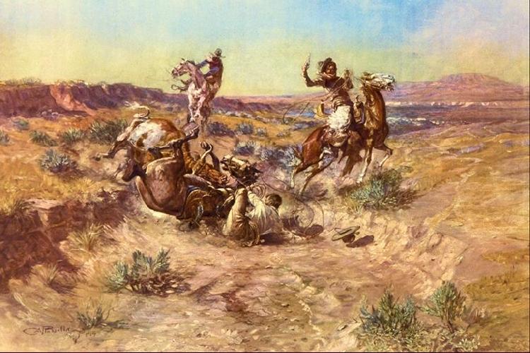 Charles M Russell The Broken Rope oil painting picture